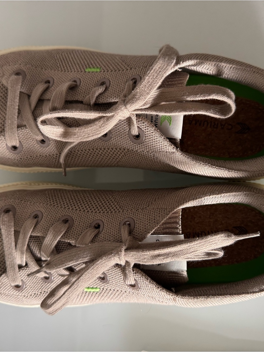 Caríuma Men's Casual Knit Lace-Up Sneakers in Taupe 10.5